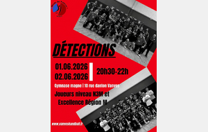 Séance de Détection Séniors 1 et 2 M - 01 et 02 juin
